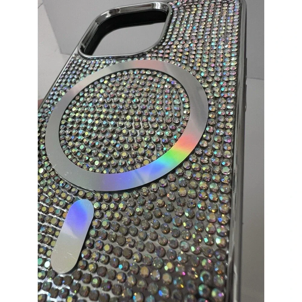 Los Angeles Boutique Luxury Rhinestone Iridescent iPhone 13 Pro Case Magsafe NEW